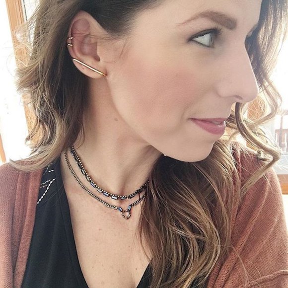 Stella & Dot X Rebecca Minkoff  | Vintage Gold +Crystal "Pixie" Choker N… - Picture 7 of 10